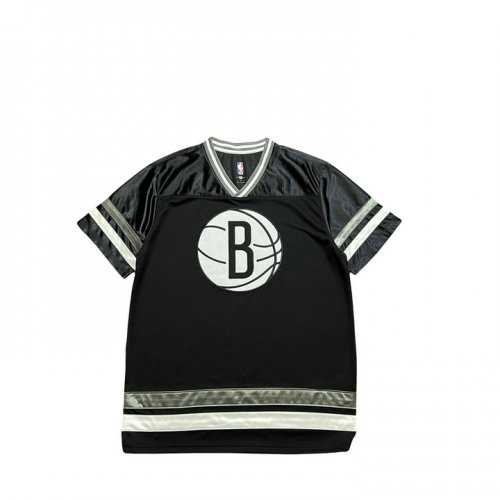 Maillot de Basket Brooklyn Nets Brodé Big logo manche courte Noir